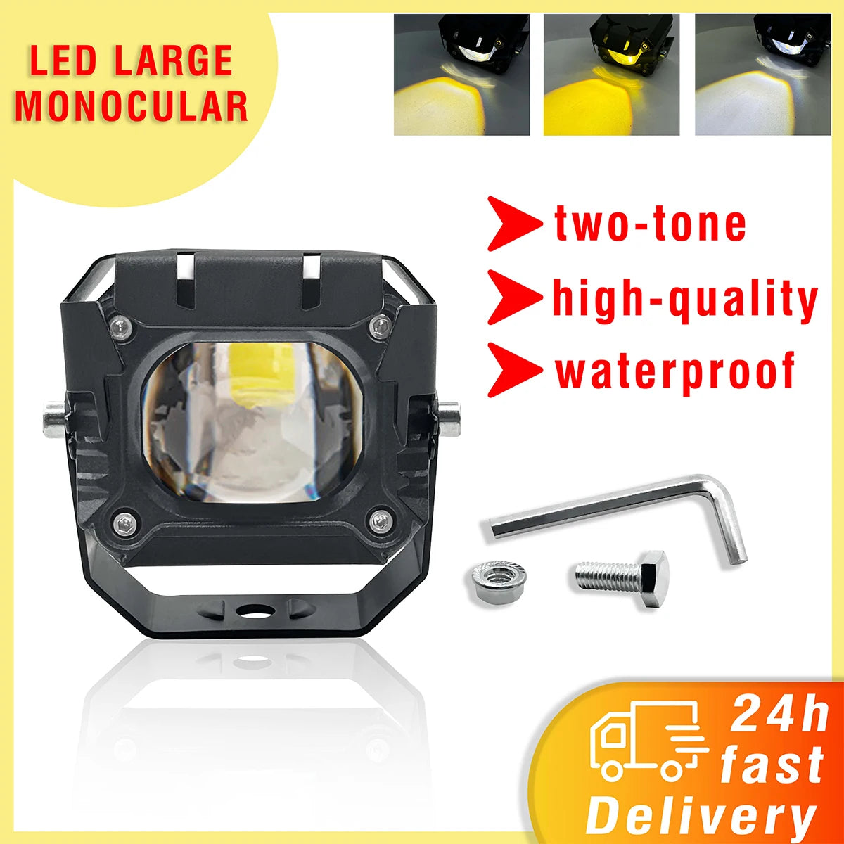 1/2PCS V7 Pro Mini LED Driving Light — 40W High/Low Beam with White & Yellow Korea LED Chip