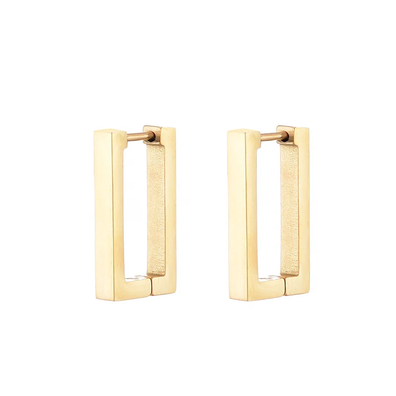 Classic Stainless Steel Hoop Earrings - Heart, Star, Oval & Geometric Punk Hip Hop Jewelry for Women & Men