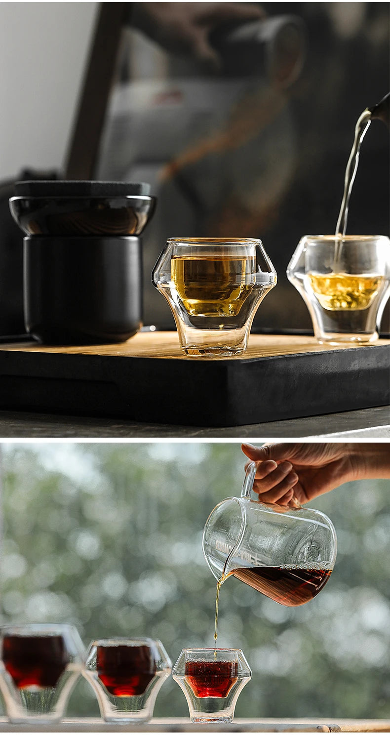 MHW-3BOMBER Double Wall Glass Espresso Cups – Anti-Scald Reusable Tea & Coffee Mugs for Home or Barista Use