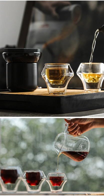 MHW-3BOMBER Double Wall Glass Espresso Cups – Anti-Scald Reusable Tea & Coffee Mugs for Home or Barista Use