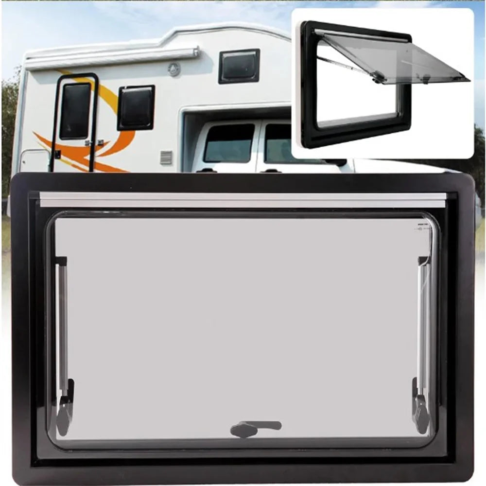 Aluminum RV Hinged Push-Out Window – Caravan & Camper Trailer Accessory, 900x500mm / 450x500mm