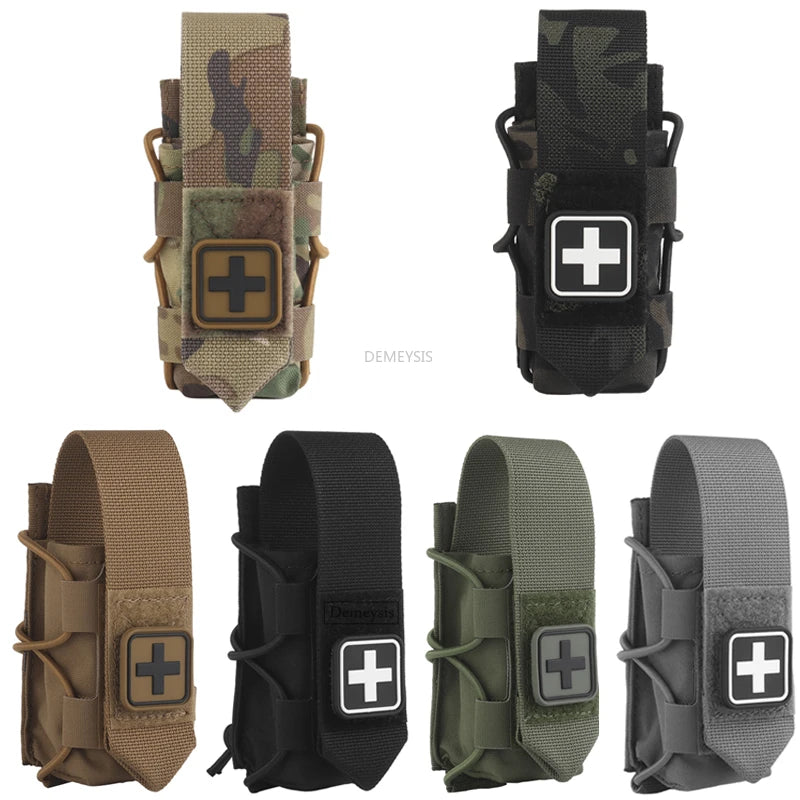 Tactical Tourniquet Pouch - Universal EMT Trauma First Aid Holder for Airsoft & Survival Gear