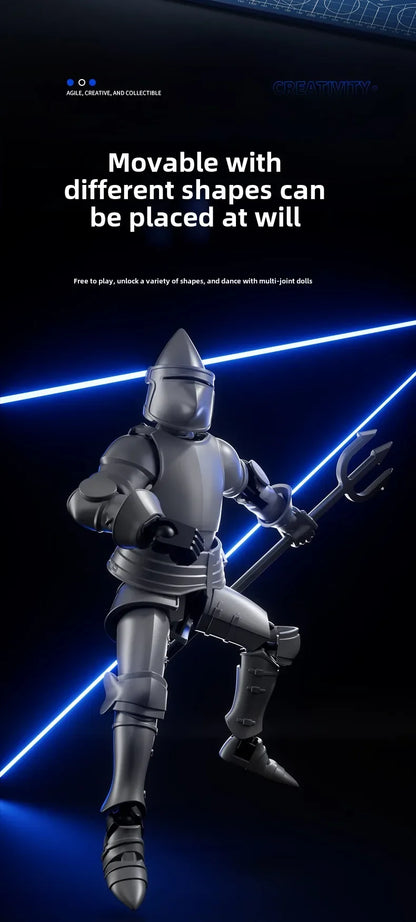 Knight Paladin Action Figure – 13-Joint Movable 3D Printed Shapeshift Robot Toy for Kids & Gifts