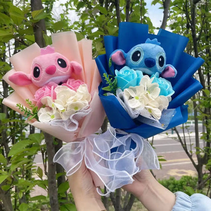 Disney Stitch Plush Bouquet – Super Soft Stuffed Doll Gift for Christmas, Birthday, Valentine & Graduation