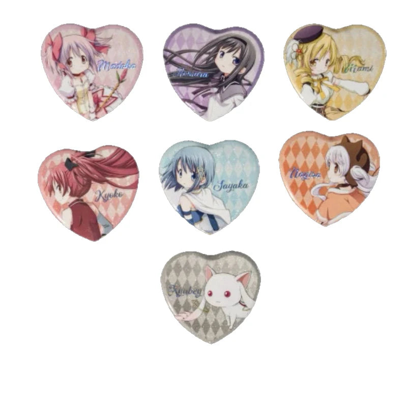 Madoka Magica Anime Cosplay Brooch - Metal Heart Backpack Pin Badge