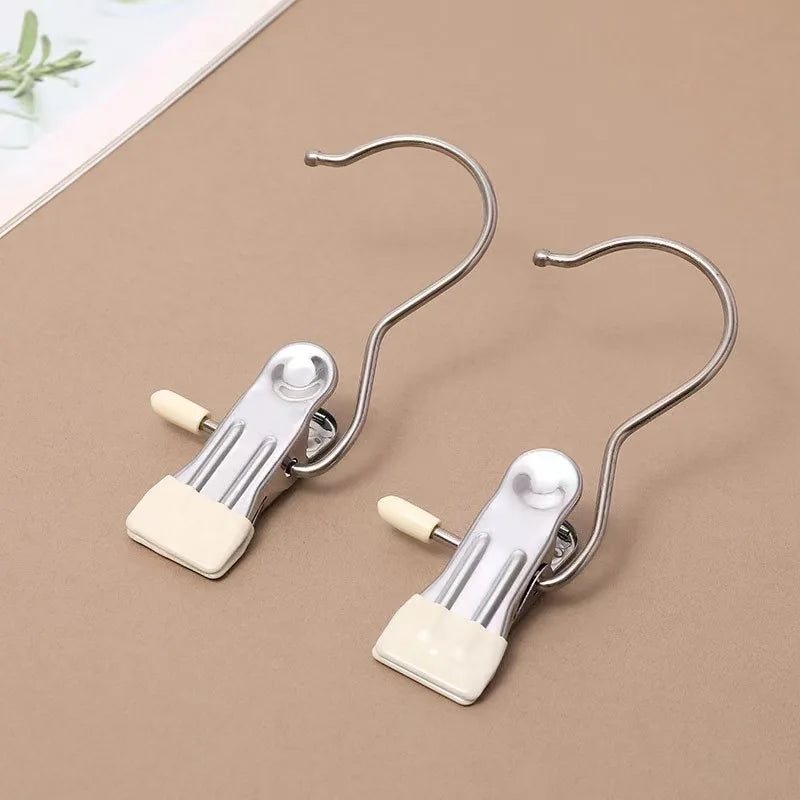 Stainless Steel Clothespins with Hook – Portable Laundry Organizer for Efficient Clothes Management & Hanging