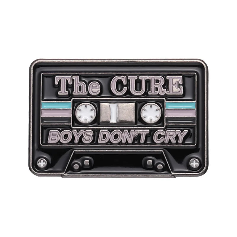 Magnetic Tape Music Series Metal Brooch – Versatile Clothing, Necklace & Badge Accessory with English Style