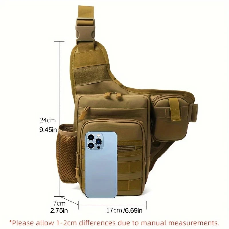 Camping Climbing Bag - Tactical Chest Pouch for Men, Cycling, Hiking, Travel, Outdoor Sports, Molle Crossbody Fanny Pack