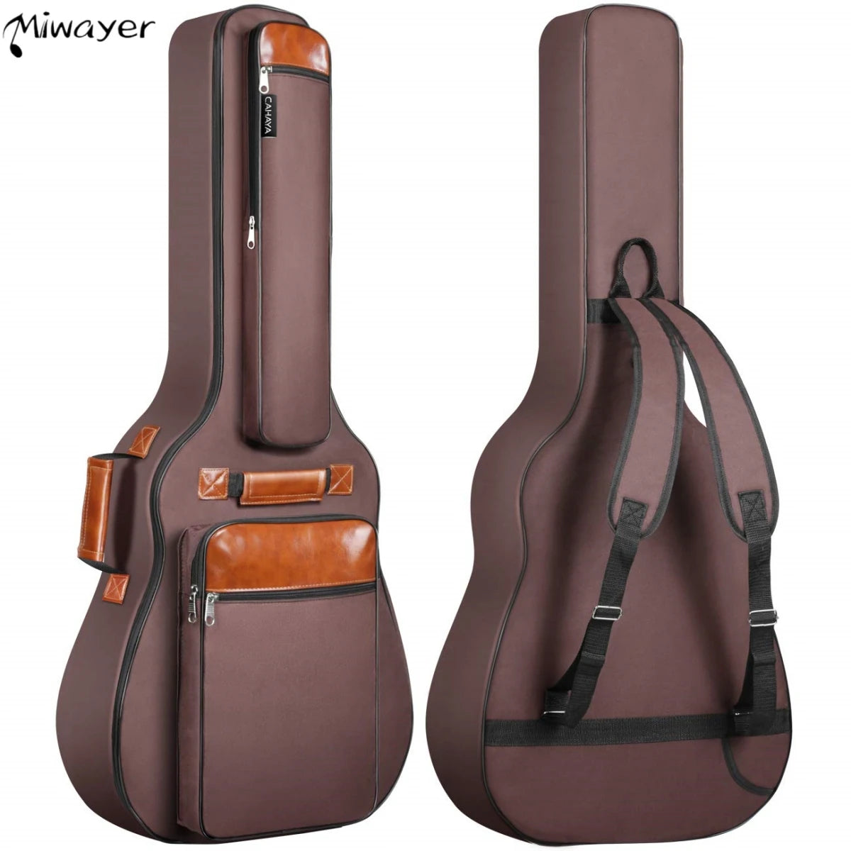 Miwayer 41 Inch Acoustic Guitar Bag – Waterproof Oxford Nylon, Thick Padded Gig Case with Double Shoulder Straps Backpack Style