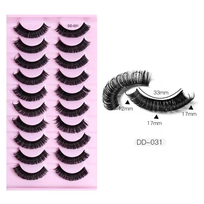 2/10 Pairs 3D Mink Strip False Eyelashes – Dramatic Fake Lash Extensions for Makeup