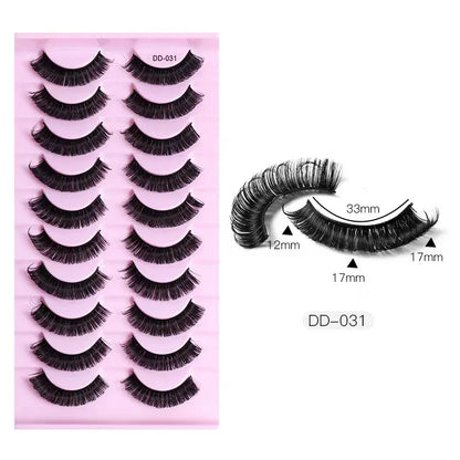 2/10 Pairs 3D Mink Strip False Eyelashes – Dramatic Fake Lash Extensions for Makeup