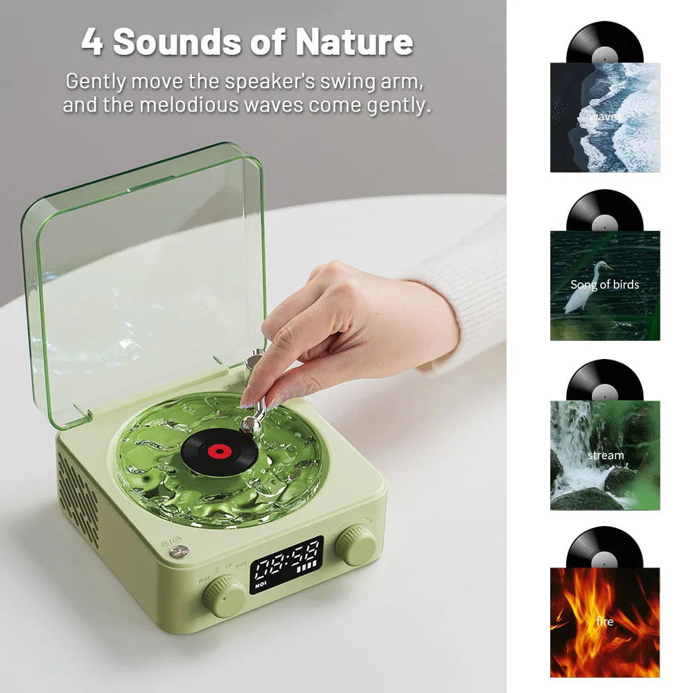 Mini Retro Bluetooth Speaker – Portable White Noise Subwoofer with RGB Lights, Sleep Aid, TF Card Support