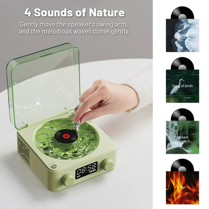 Mini Retro Bluetooth Speaker – Portable White Noise Subwoofer with RGB Lights, Sleep Aid, TF Card Support