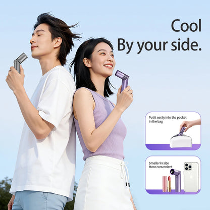 Foldable Mini Handheld USB Fan – Portable High-Speed Outdoor Cooling Fan with 199 Adjustable Speeds, Compact Lipstick Design Rechargeable Personal Air Cooler