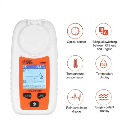 Digital LCD Brix Refractometer - 0–35% Sugar Content Meter for Fruit Juice & Beverage Testing