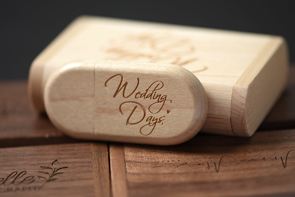 Custom Logo Wooden USB 2.0 Flash Drive with Box – 4GB 16GB 32GB 64GB Memory Stick for Wedding Photography Gifts