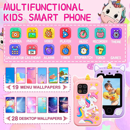 Kids Musical Smart Phone Toy – Cartoon Unicorn Touchscreen Baby Mobile for Girls & Boys, Educational Birthday & Christmas Gift