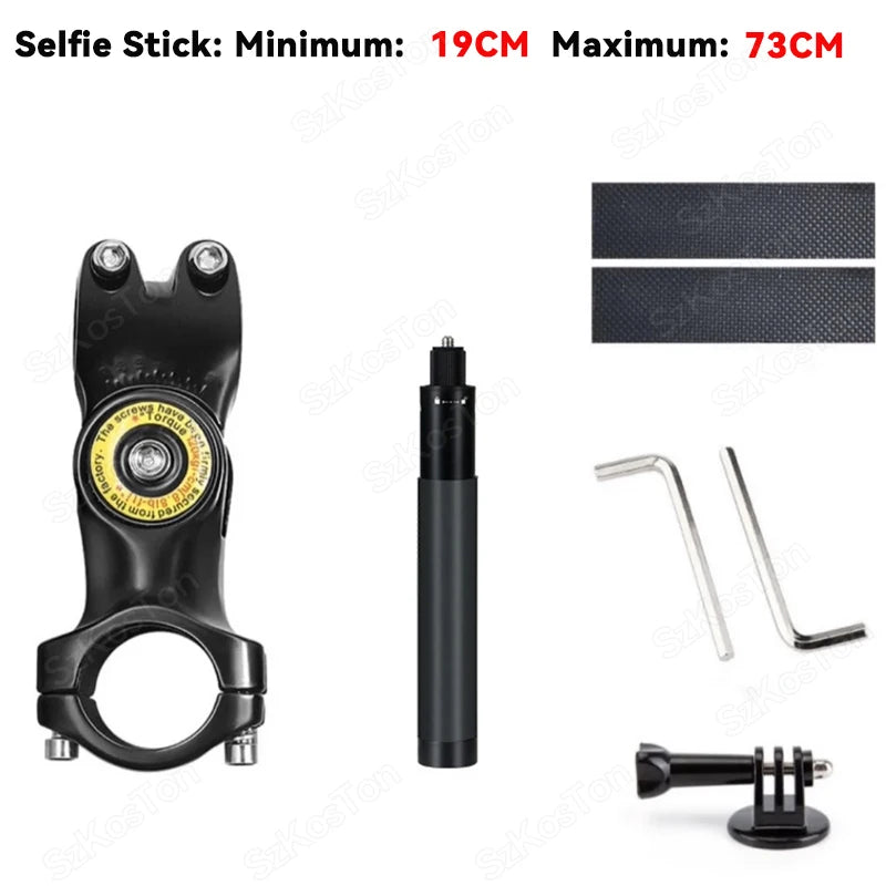 Motorcycle & Bicycle Selfie Stick Mount – Handlebar Bracket for Insta360 X5/X4/X3 & GoPro Hero 13-8