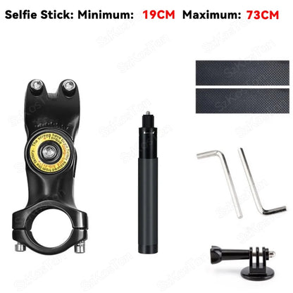 Motorcycle & Bicycle Selfie Stick Monopod – Handlebar Mount Bracket for Insta360 X5/X3/X4, GoPro Hero 8–13, DJI Accessories