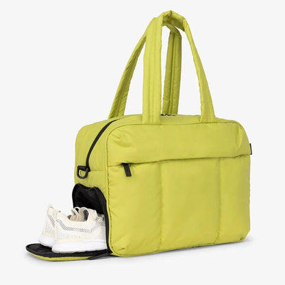 Down Duffel Bag – Large Capacity Women’s Shoulder Bag with Dry/Wet Separation, Multifunctional Travel Handbag