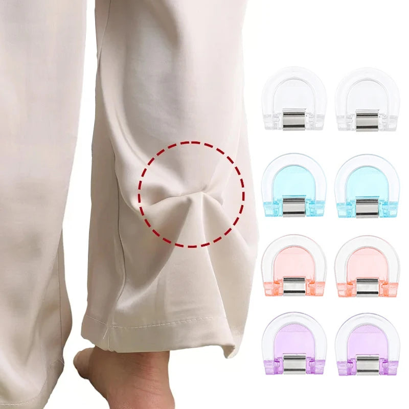 8PCS Invisible Pant Hem Clips - Non-Slip Leg Shortening Clips for Clothing Adjustment & Quick Fixing