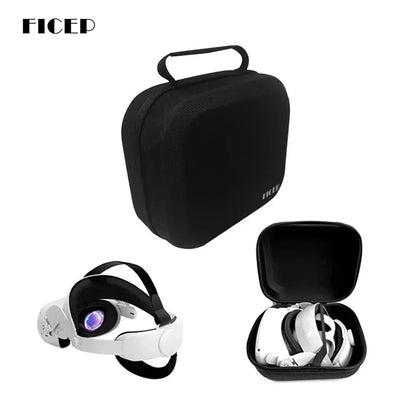 FICEP VR Headset Carrying Case — Hard EVA Portable Storage Bag for Oculus Quest 2, Meta Quest 3 & Pico 4