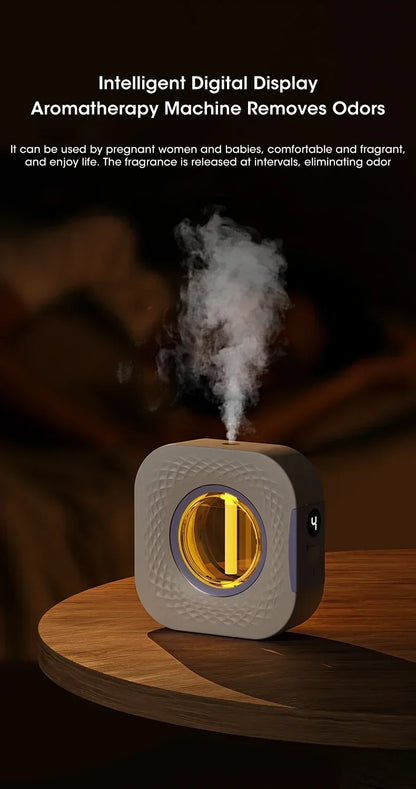 Smart Aroma Diffuser & Air Purifier - Digital Display, 4 Gears, USB Charging, Wall Mount or Tabletop for Living Room