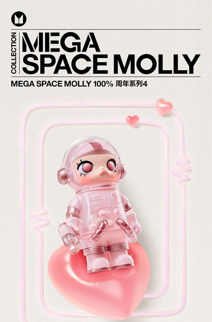 Popmart Mega Space Molly 100% Anniversary Series — 4th Gen Blind Box Collectible Action Figure Toy, Mystery Gift Model