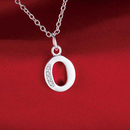 26 Letters 925 Sterling Silver Zircon Necklace Pendant – Personalized Alphabet Jewelry for Women | Elegant Wedding & Gift Accessory