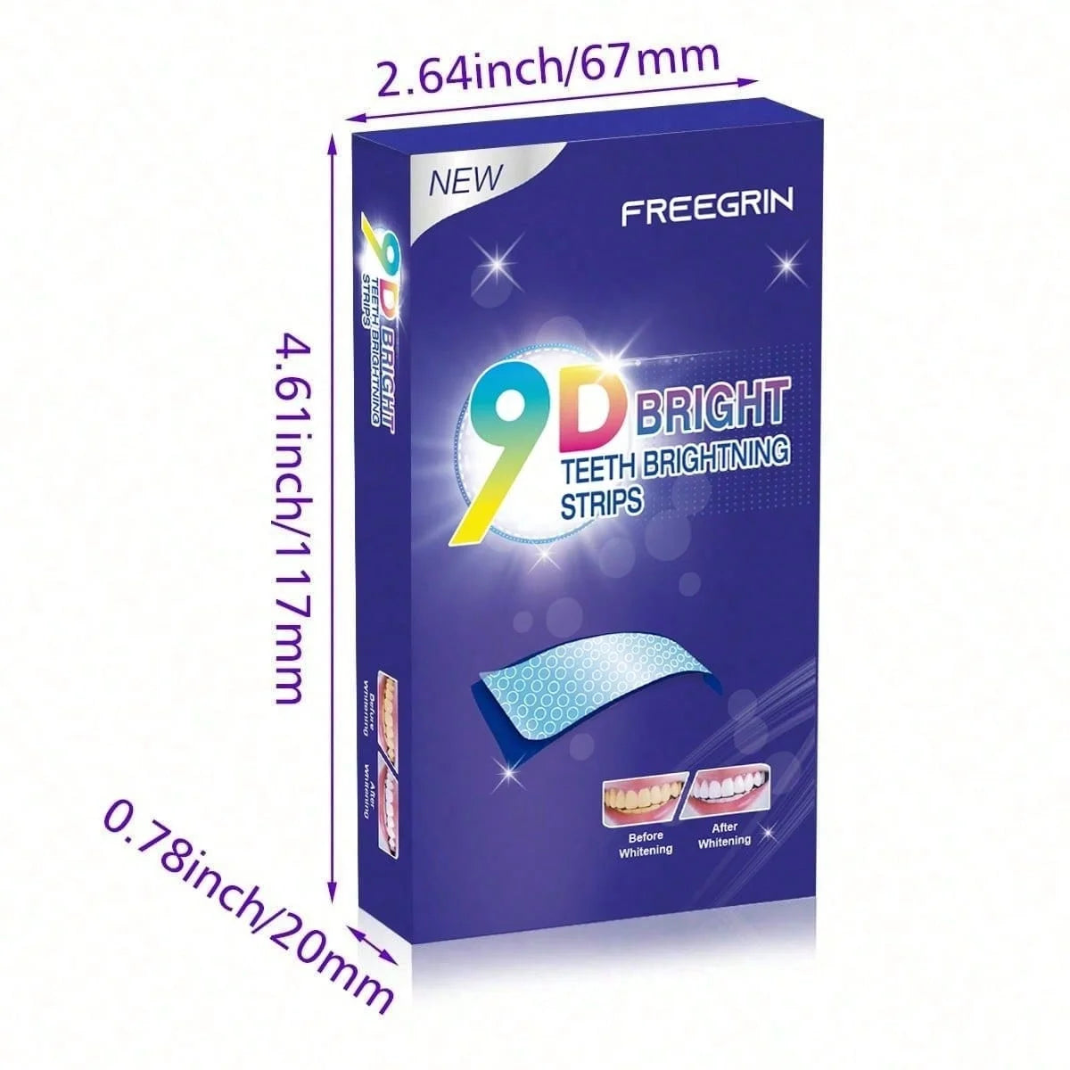 9D Teeth Whitening Strips - Tooth Brightening Treatment for a Whiter Smile and Daily Oral Care