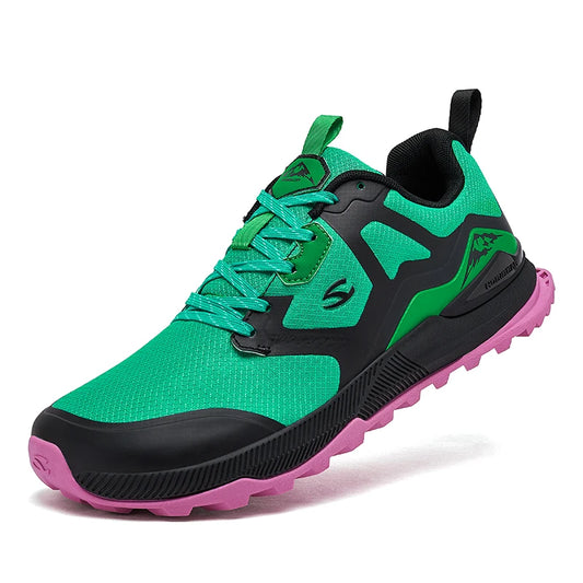 HOBIBEAR Unisex Hiking Sneakers – Lace-Up Outdoor Walking Shoes with Artificial Leather
