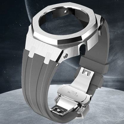 Gen4 Mod Kit for Casioak GA2100/2110 – Metal Bezel, Rubber Watch Case & Stainless Steel Strap