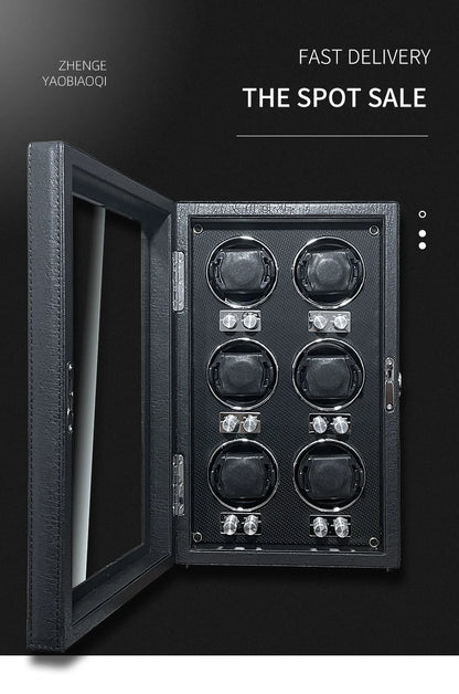 IBBETON Luxury Wood Watch Winder – High-End Automatic Watch Box (2/4/6 Slots) with Mabuchi Mute Motor & Storage Cabinet