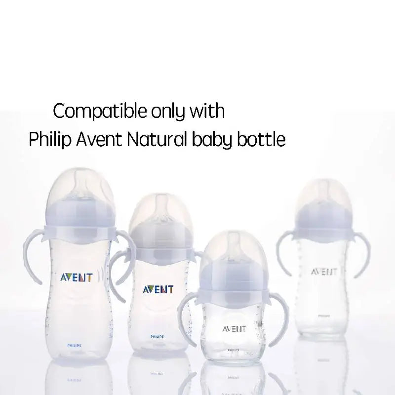 Easy-Grip Baby Bottle Handles - Universal Nursing Bottle Holder for Avent Natural Wide Mouth PP and Glass Feeding Bottles