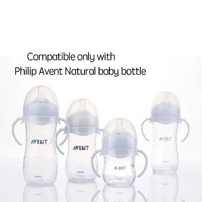 Easy-Grip Baby Bottle Handles - Universal Nursing Bottle Holder for Avent Natural Wide Mouth PP and Glass Feeding Bottles