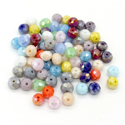 4mm/6mm/8mm Round Crystal Glass Beads – Faceted Spacer Loose Beads for DIY Jewelry Making & Needlework Craft Accessories