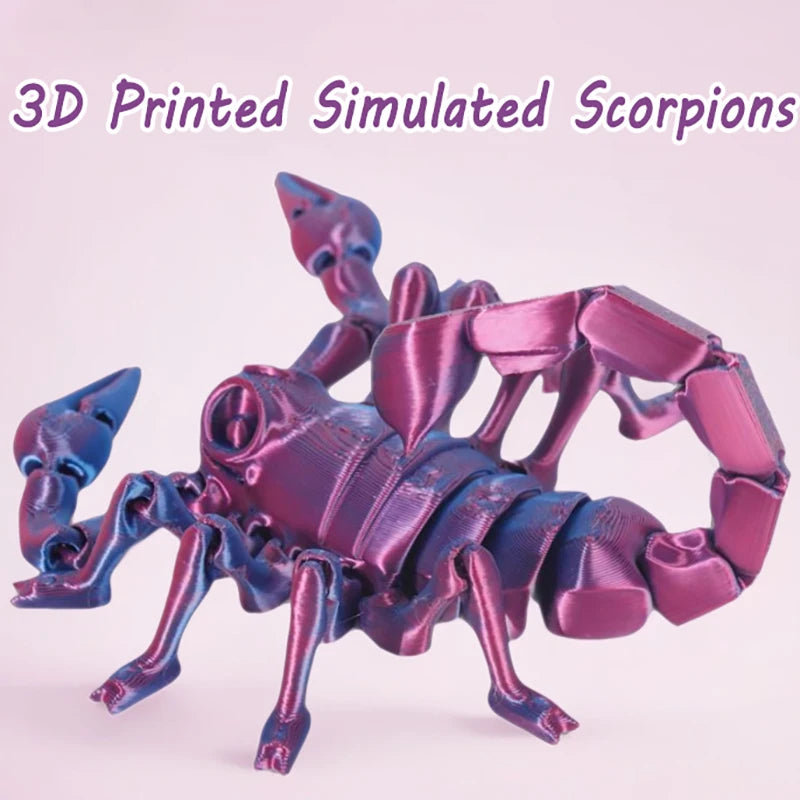 3D Printed Multi-Joint Dinosaur & Snake Fidget Toy – Movable Stress Relief Toy for Adults, Kids, Autism, and Desktop Decor