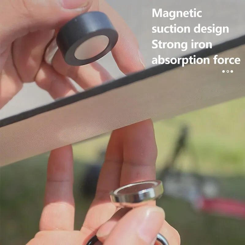 Strong Magnetic Carabiner Keychain | D-Type Lock Buckle for Camping, Tent Hanging, Outdoor Activities