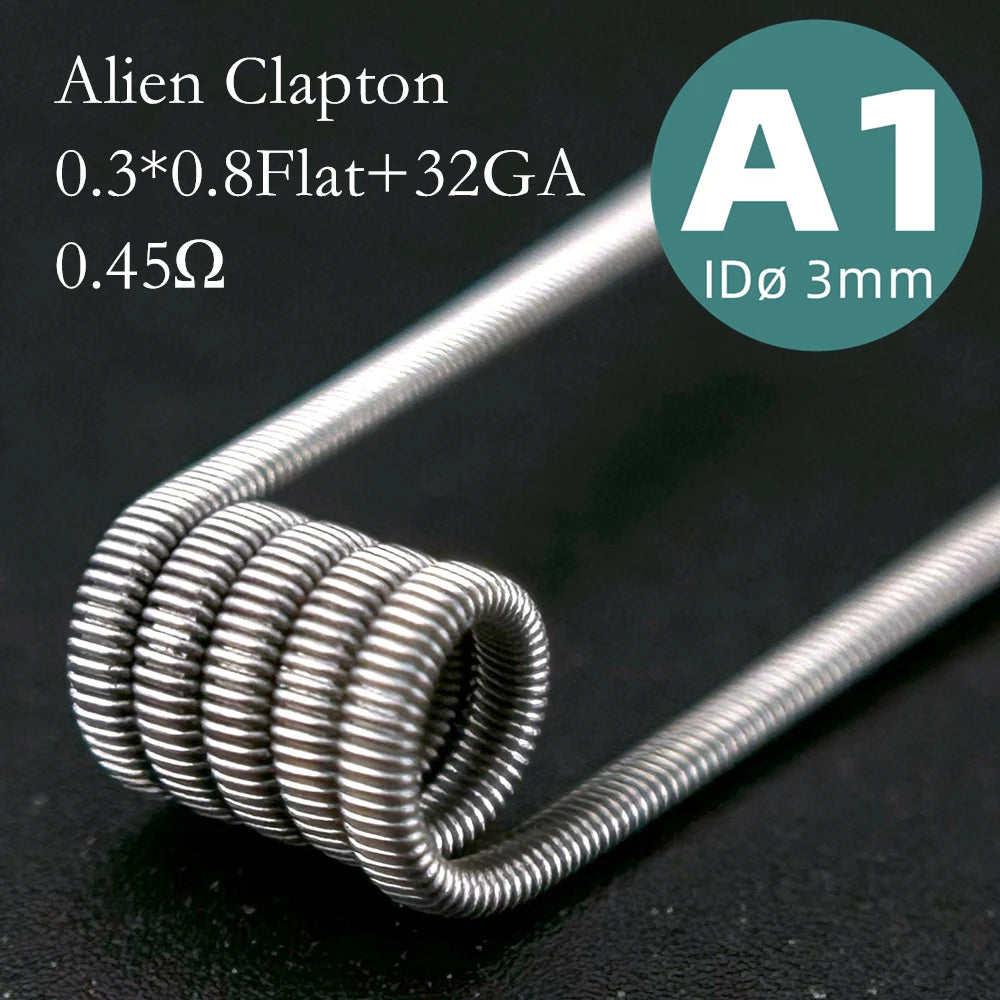 21-Pack PreMade 3mm Resistance Wire Coils — Jaw Clips, Springs, A1/SS316L/Ni80 for Vaping Builds