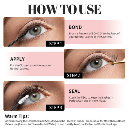 5ml Bond & Seal Eyelash Glue — Waterproof 2-in-1 Adhesive for Lash Clusters & Extensions