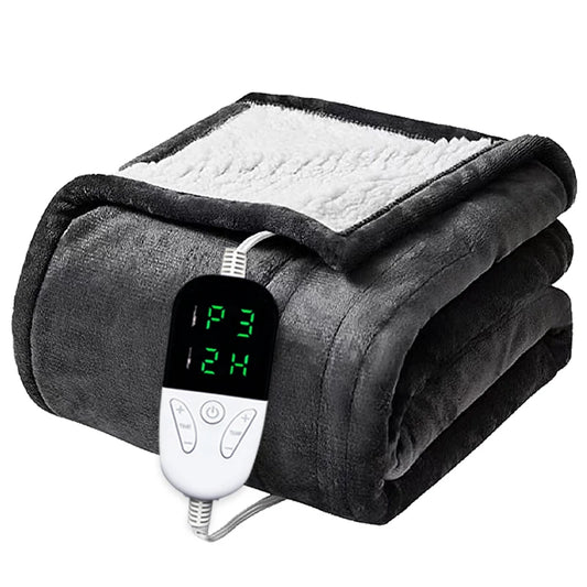 Heated Electric Blanket – Soft Throw with 6 Heating Levels, 4-Hour Auto-Off & Overheat Protection