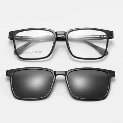 Magnetic Clip-On Prescription Glasses - Flip Up TR90 Polarized Sunglasses With Night Vision & Reading Lens Design