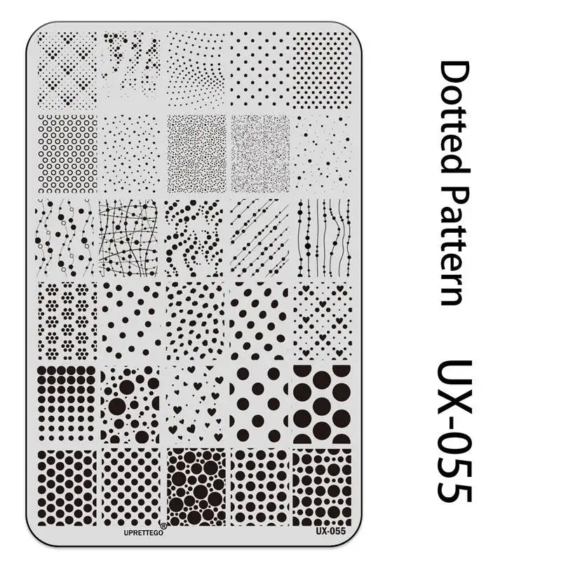 UX Serial 2 Stainless Steel Stamping Plate Template – Vintage Abstract Fabric Texture Pattern for Nail Art, Floral Lace, Xmas & Halloween Designs (UX52)
