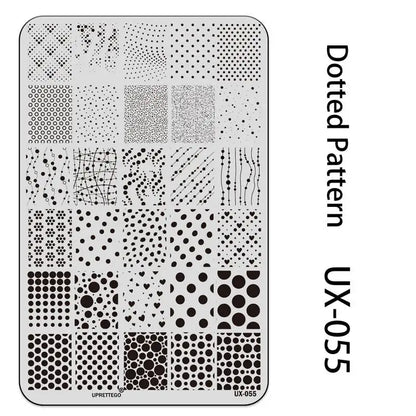 UX Serial 2 Stainless Steel Stamping Plate Template – Vintage Abstract Fabric Texture Pattern for Nail Art, Floral Lace, Xmas & Halloween Designs (UX52)