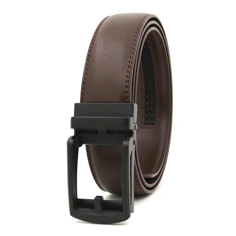 Genuine Leather Men’s Belt - Cowhide Luxury Automatic Buckle Business Casual Designer Waist Belt