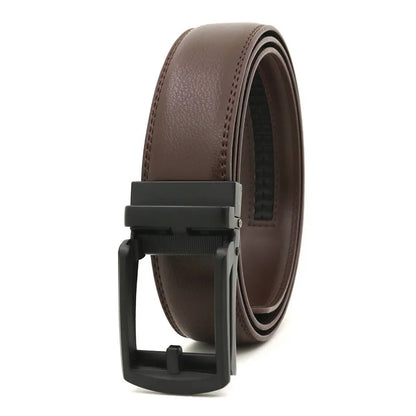 Genuine Leather Men’s Belt - Cowhide Luxury Automatic Buckle Business Casual Designer Waist Belt