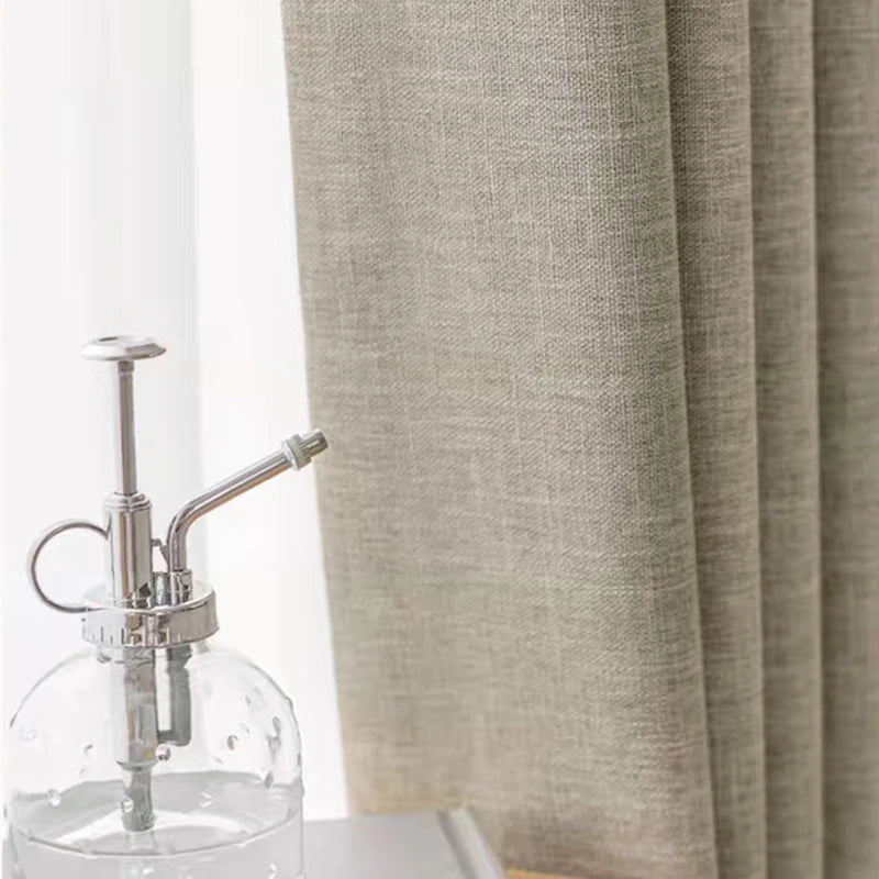 Asazal Linen Blackout Curtains – Luxury Modern Opaque Drapes for Living Room & Bedroom, Full Shading Window Decoration