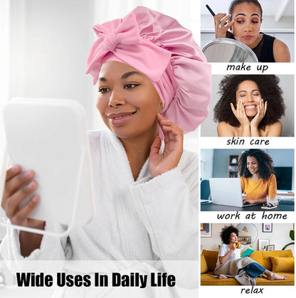 New Satin Sleeping Hat for Women – Stretchy Tie Band, Adjustable Night Shower Cap, Hair Head Cover Bonnet Turban