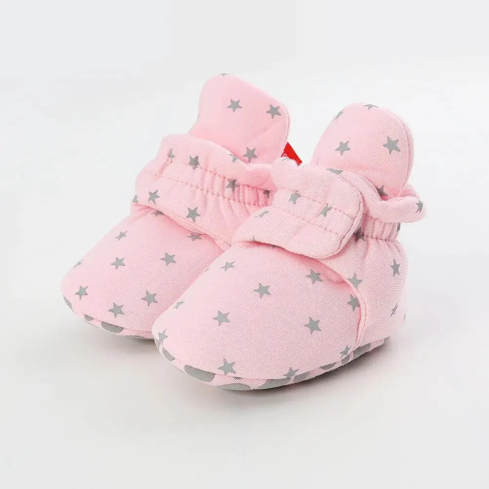 Meckior Baby Socks Shoes – Star Toddler First Walkers Booties, Soft Cotton Anti-Slip Shoes for Boys and Girls