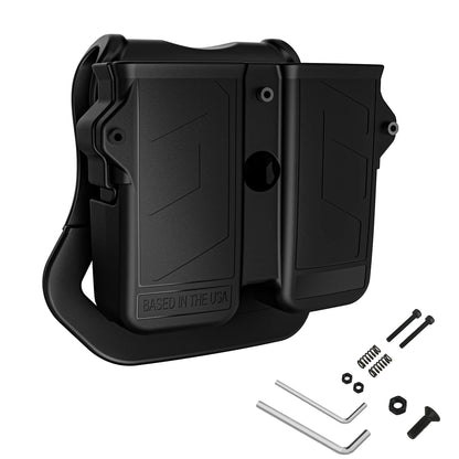 MAGORUI Universal Double Mag Holder - Pistol Magazine Holster for 9mm, 10mm, .40, .45 Double Stack Magazines